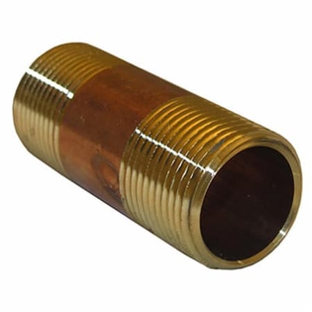 Palm Fibre 0.75 Male Pipe Thread x 2 Long Brass Nipple, 6PK 208276